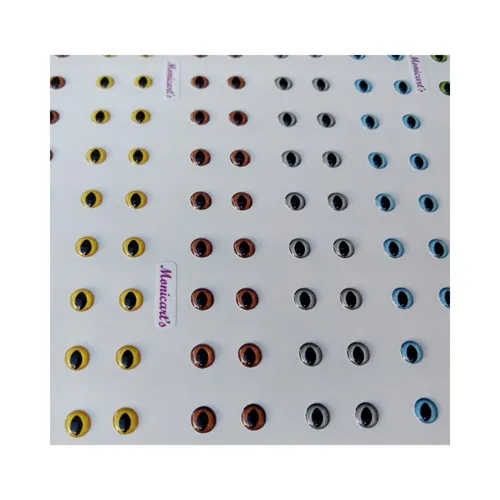 Olhos Resinados Adesivos - ref. 550 - Tam. PP - Cartela com 70 pares - Monicarts