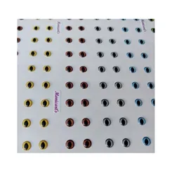 Olhos Resinados Adesivos - ref. 550 - Tam. PP - Cartela com 70 pares - Monicarts