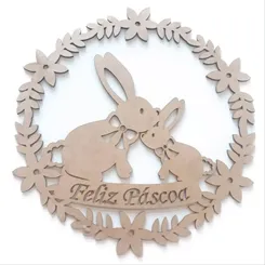 Guirlanda Feliz Páscoa Coelho - 30cm