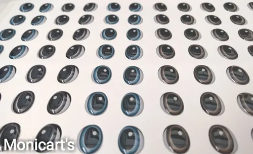 Olhos Resinados Adesivos - ref. 380B - Tam. PP - Cartela com 80 pares - Monicarts