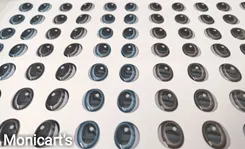 Olhos Resinados Adesivos - ref. 380B - Tam. PP - Cartela com 80 pares - Monicarts