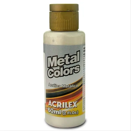 Metal Colors Acrylic - 60ml - Branco Metálico - 562 - Acrilex