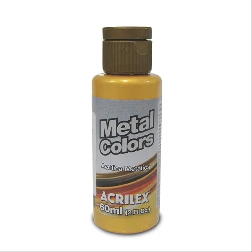 Metal Colors Acrylic - 60ml - Dourado Solar - 598 - Acrilex