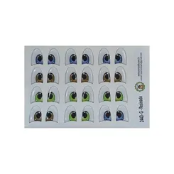 Olhos Resinados Adesivos - ref. 244D - Tam. G - Cartela com 12 pares - Monicarts