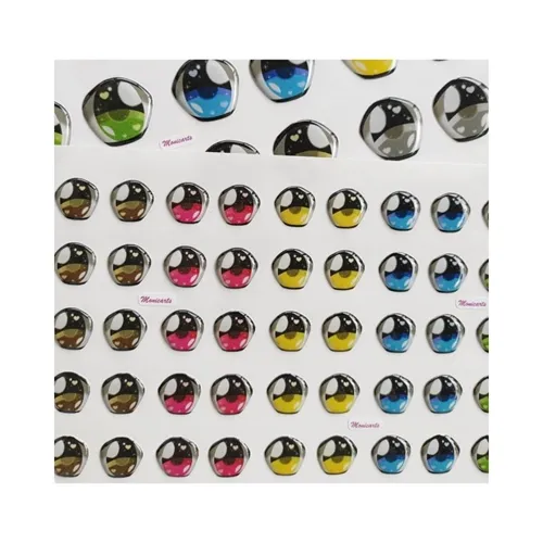 Olhos Resinados Adesivos - ref. 484 - Tam. PP - Cartela com 81 pares - Monicarts