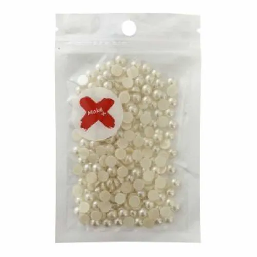 Pedra Decorativa - 6mm - Meia Pérola - 17g - Champagne - Make +