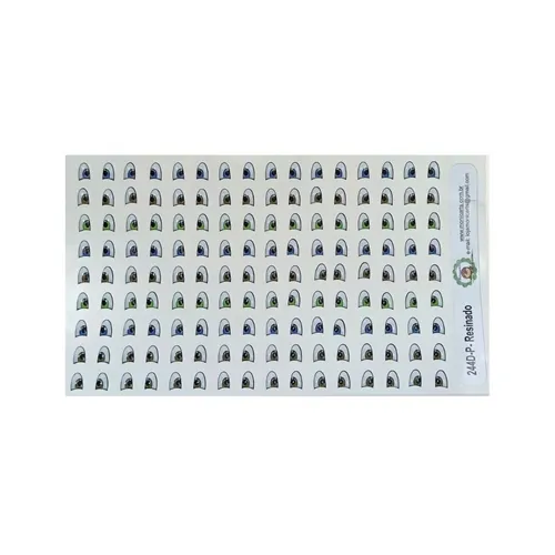 Olhos Resinados Adesivos - ref. 244D - Tam. P cartela com 72 pares - Monicarts