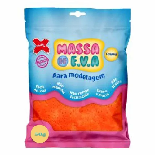 Massa de EVA - 50g - Laranja - Make+