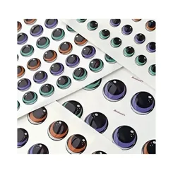 Olhos Resinados Adesivos - ref. 460 - Tam. P - Cartela com 63 pares - Monicarts