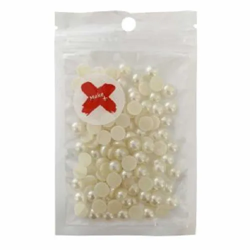 Pedra Decorativa - 8mm - Meia Pérola - 17g - Champagne - Make+