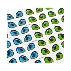 Olhos Resinados Adesivos - ref. 530 - Tam. PP - Cartela com 64 pares - Monicarts