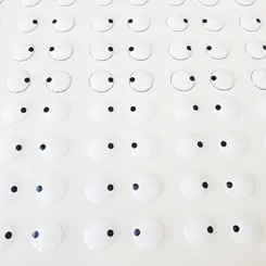 Olhos Resinados Adesivos - ref. 540 - Tam. PP - Cartela com 80 pares - Monicarts