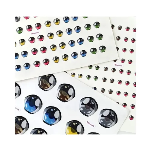 Olhos Resinados Adesivos - ref. 484 - Tam. M - Cartela com 36 pares - Monicarts