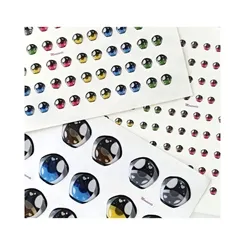 Olhos Resinados Adesivos - ref. 484 - Tam. M - Cartela com 36 pares - Monicarts