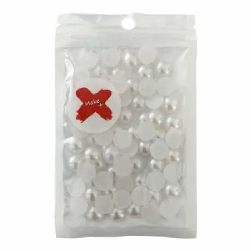Pedra Decorativa - 10mm - Meia Pérola - 17g - Branco - Make+