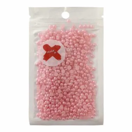 Pedra Decorativa - 4mm - Meia Pérola - 17g - Rosa Perolado - Make +