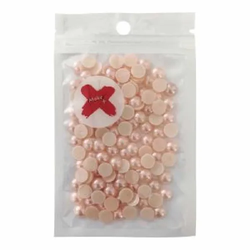 Pedra Decorativa - 8mm - Meia Pérola - 17g - Rose - Make+