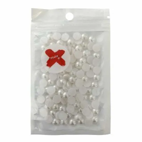 Pedra Decorativa - 8mm - Meia Pérola - 17g - Branco - Make +