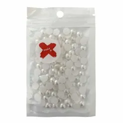 Pedra Decorativa - 8mm - Meia Pérola - 17g - Branco - Make +