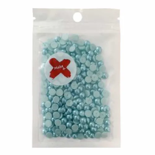 Pedra Decorativa - 6mm - Meia Pérola - 17g - Azul Perolado - Make +