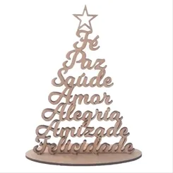 Árvore de Natal Dizeres com Base - 30cm