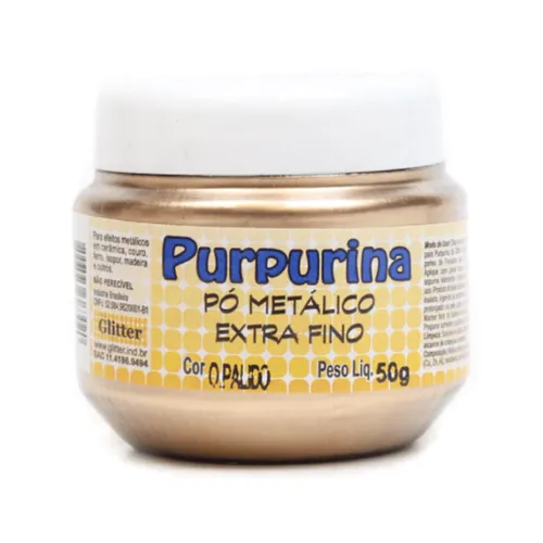 Purpurina - 50g - Ouro Pálido - Glitter