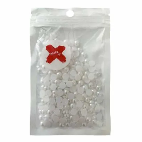 Pedra Decorativa - 4mm - Meia Pérola - 17g - Branco - Make +
