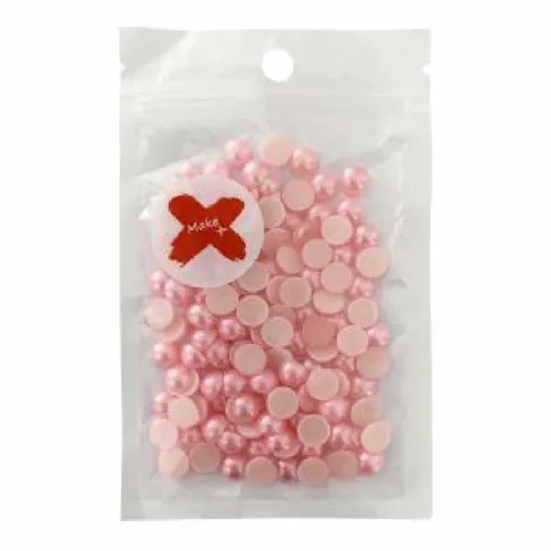 Pedra Decorativa - 8mm - Meia Pérola - 17g - Rosa Perolado - Make+