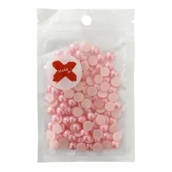 Pedra Decorativa - 8mm - Meia Pérola - 17g - Rosa Perolado - Make+