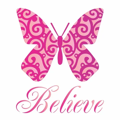 Stencil Duplo - 14x14cm - Borboleta Believe - OPA1370 - Opa Criando Arte