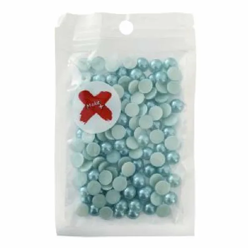 Pedra Decorativa - 8mm - Meia Pérola - 17g - Azul Perolado - Make +