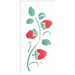 Stencil - 07x15cm - Estampa Morangos - OPA1969 - Opa Criando Arte