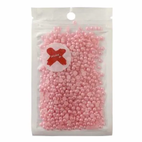 Pedra Decorativa - 6mm - Meia Pérola - 17g - Rosa Perolado - Make +