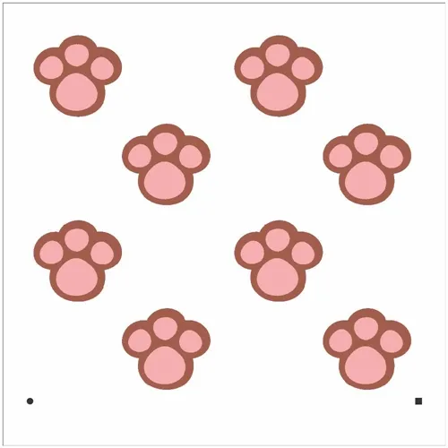 Stencil - 14x14cm - Patinhas - OPA1898 - Opa Criando Arte