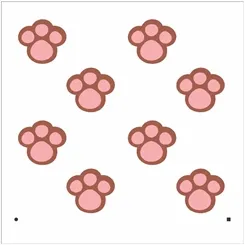 Stencil - 14x14cm - Patinhas - OPA1898 - Opa Criando Arte