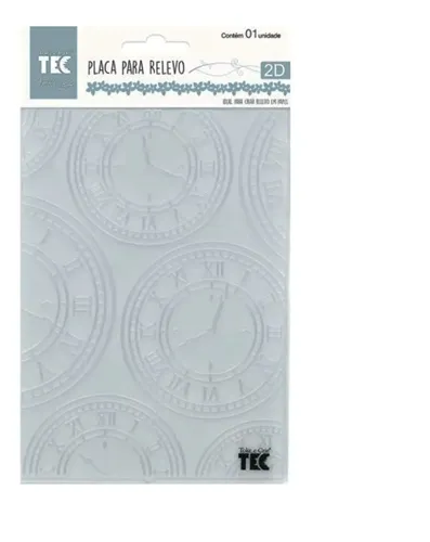 Placa Para Relevo 2D - 127X177Mm - Relogio Vintage I  - PPR013 - 20927 - Toke e Crie