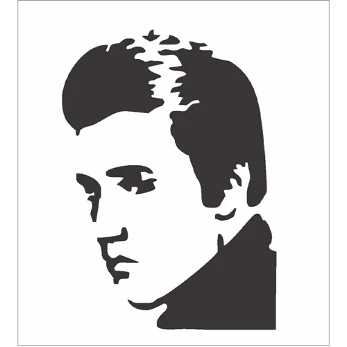 Stencil - 10x10cm - Elvis Presley - OPA360 - Opa Criando Arte