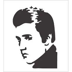 Stencil - 10x10cm - Elvis Presley - OPA360 - Opa Criando Arte