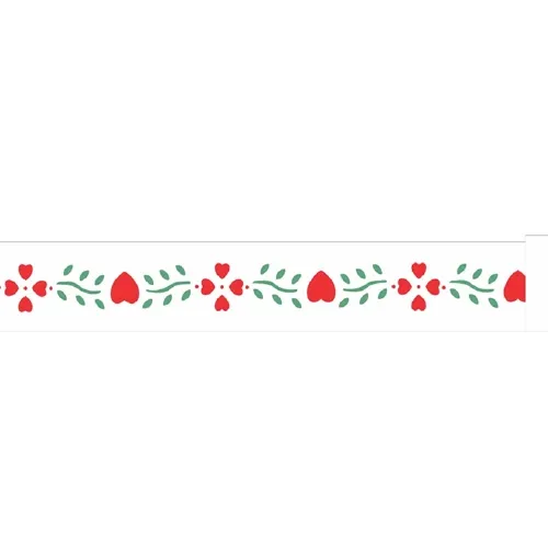 Stencil - 04x30cm - Corações e Ramos - OPA0277 - Opa Criando Arte