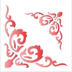 Stencil - 10x10cm - Cantoneira Arabesco III - OPA1709 - Opa Criando Arte