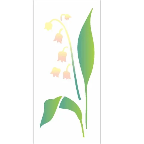 Stencil - 07x15cm - Flor Lírio do Vale - OPA1966 - Opa Criando Arte