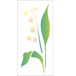 Stencil - 07x15cm - Flor Lírio do Vale - OPA1966 - Opa Criando Arte