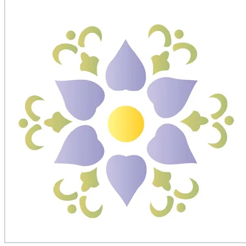 Stencil - 10x10cm - Mandala Flor- OPA1310 - Opa Criando Arte