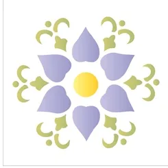 Stencil - 10x10cm - Mandala Flor- OPA1310 - Opa Criando Arte