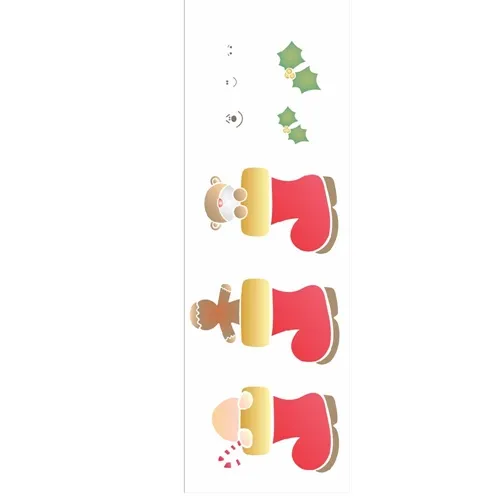 Stencil - 10x30cm - Botas Natalinas - OPA1109 - Opa Criando Arte