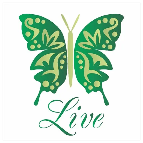 Stencil Duplo - 14x14cm - Borboleta live - OPA1372 - Opa Criando Arte