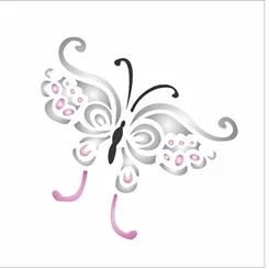 Stencil - 10x10cm - Borboleta Tatoo - OPA0364 - Opa Criando Arte