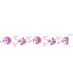 Stencil - 04x30cm - Estampa Floral III - OPA1071 - Opa Criando Arte