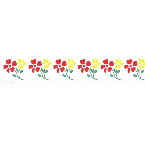 Stencil - 04x30cm - Ramo Flores - OPA102 - Opa Criando Arte