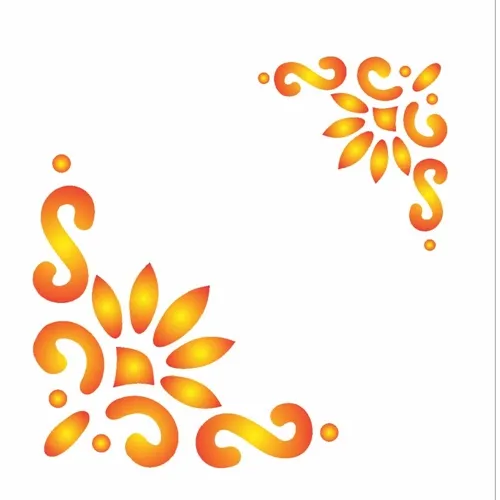 Stencil - 10x10cm - Cantoneira Estilizada - OPA462 - Opa Criando Arte